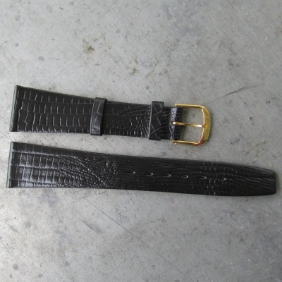 ČERNÝ KOŽENÝ ŘEMÍNEK, VZOR HADÍ KŮŽE, 20mm