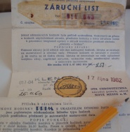 Záruční list 011 043