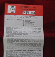 ZÁRUČNÍ LIST na PRIM Z ROKU 1983 (5)