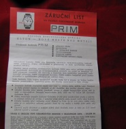 ZÁRUČNÍ LIST na Prim z roku 1986 (6)