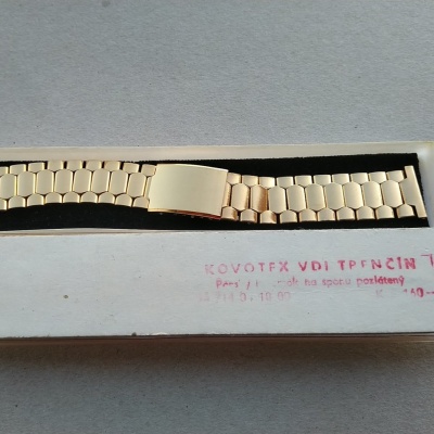 NOS pozlátený náramok/tah Kovotex Trenčín 20mm