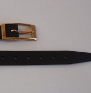 Řemínek Prim černý 12 mm pozlacený