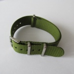 ŘEMÍNEK NATO V BARVĚ KHAKI O ŠÍŘI 18mm S NEREZOVÝM KOVÁNÍM