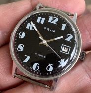 Prim elegantné s čierným číselníkom cal 68 - vzácne