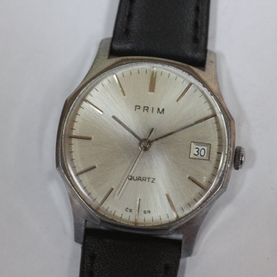 pánské Prim Quartz s datumkou, stříbrný číselník