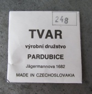 SKLO TVAR PARDUBICE - 248, NEPOUŽITÉ ORIGINÁLNÍ