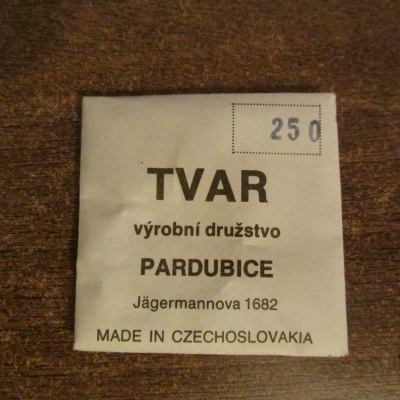 SKLO TVAR PARDUBICE - 250, NEPOUŽITÉ ORIGINÁLNÍ