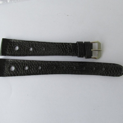 RETRO ŘEMÍNEK -  ČERNÝ, KOŽENÝ, CHROMOVANÁ SPONA, 18mm
