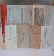 Záruční list na Prim  68 308 1 s paragonem  z roku 1980