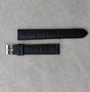 Italský černý kožený řemínek 18 mm, spona ocel