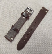 Tmavě hnědý kožený řemínek 18 mm, ručně šitý