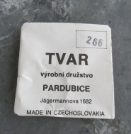 SKLO TVAR PARDUBICE - 266, NEPOUŽITÉ ORIGINÁLNÍ