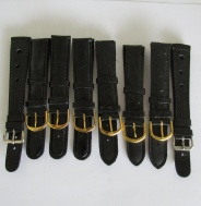 Řemínky na hodinky 18mm - 8 kusů - černé
