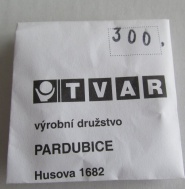 SKLO TVAR PARDUBICE - 300, NEPOUŽITÉ ORIGINÁLNÍ