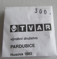 SKLO TVAR PARDUBICE - 300, NEPOUŽITÉ ORIGINÁLNÍ
