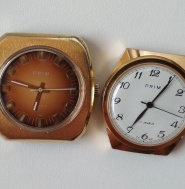 2x zlacené hodinky Prim