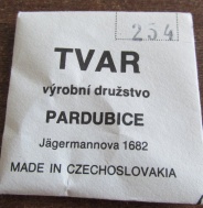 SKLO TVAR PARDUBICE - 254, NEPOUŽITÉ ORIGINÁLNÍ 