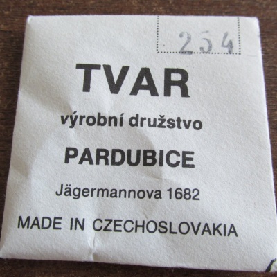 SKLO TVAR PARDUBICE - 254, NEPOUŽITÉ ORIGINÁLNÍ 