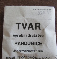 SKLO TVAR PARDUBICE - 328 V, NEPOUŽITÉ ORIGINÁLNÍ