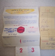 Záruční list Prim + paragon z roku 1960 