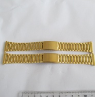 Ocelový tah - řemínek na hodinky ve zlaté barvě - 18mm - stainless steel - 2 kusy