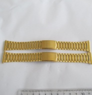 Ocelový tah - řemínek na hodinky ve zlaté barvě - 18mm - stainless steel - 2 kusy