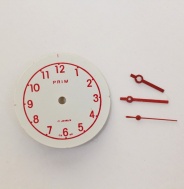 číselník Prim + ručky, průměr 26mm, červený