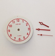 číselník Prim + ručky, průměr 26mm, červený