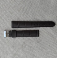 Italský tmavě hnědý kožený řemínek 18 mm, spona ocel