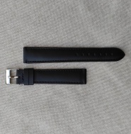 Italský černý kožený řemínek 18 mm, spona ocel