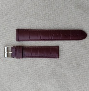 Italský bordó kožený řemínek 20 mm, spona ocel