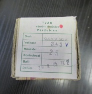 343 V - Sklo Tvar Pardubice - původní balení 25 kusů