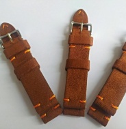 20mm řemen tmavě hnědý s oranžovým prošitím !!!