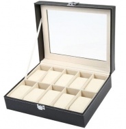 KAZETA - BOX NA HODINKY, ELEGANTNÍ BEZPEČNÉ POUZDRO NA 10 KUSŮ NÁRAMKOVÝCH HODINEK