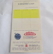 Záruční list na náramkové hodinky Prim, č.3