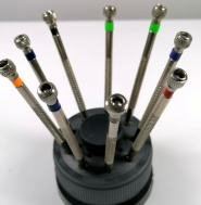 Hodinářské šroubováčky se stojanem