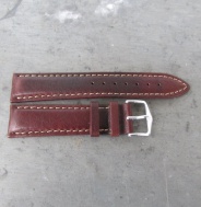 HIRSCH TRAVELLER - Kvalitní prošívaný kožený řemínek - šíře 20mm