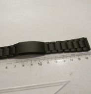 20mm -Ocelový tah - řemínek na hodinky černý - 20mm - stainless steel - nový