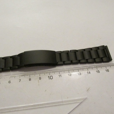 20mm -Ocelový tah - řemínek na hodinky černý - 20mm - stainless steel - nový