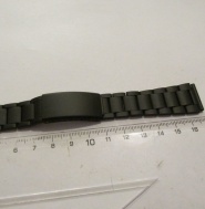 20mm -Ocelový tah - řemínek na hodinky černý - 20mm - stainless steel - nový