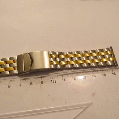 Ocelový tah - řemínek na hodinky bicolor - 22mm - stainless steel 