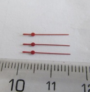 ČERVENÉ VTEŘINOVÉ RUČIČKY NA HODINKY PRIM - 3 KUSY