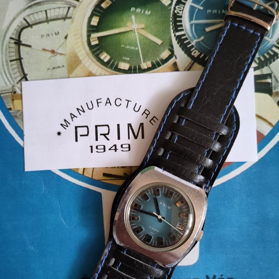 Náramkové hodinky Prim - Blue kostky r.v. 1977 – AntikPrim