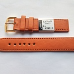 hnědý řemen 18mm se zlatavou sponou