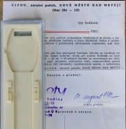 Rok 1982 - krabička Prim + záruční list 