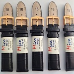 černý řemen 18mm se zlatavou sponou