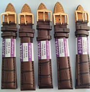 hnědý řemen 18 mm se zlatavou sponou !!!