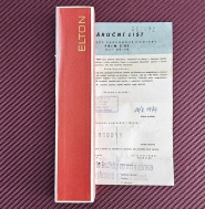 Krabička Elton + záruční list 