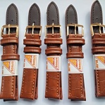 hnědý řemen 16 mm se zlatavou sponou !!!