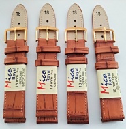 hnědý řemen 18 mm se zlatavou sponou !!!